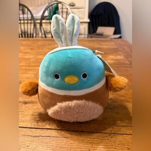Squishmallows NWT Silly Daksa Mallard Duck with Bunny Ears 8’